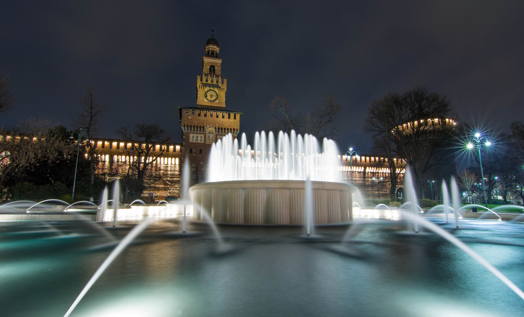 View Milano castello sforzesco @ night.. by jovito delos angeles