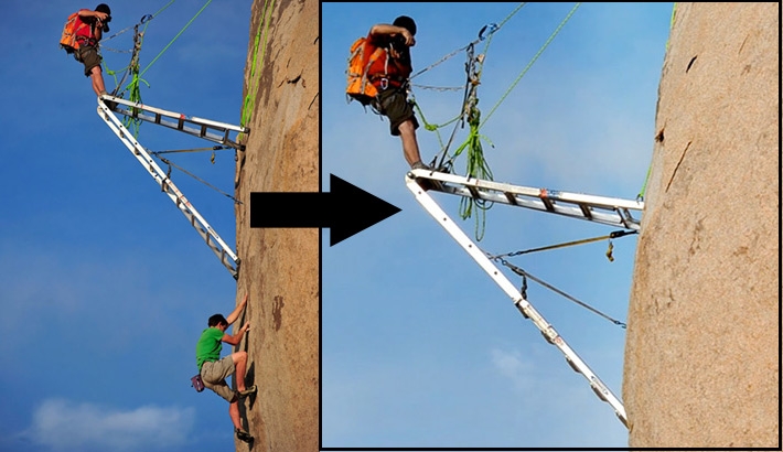 The Secret To Photographing Rock Climbing Is... A Ladder?
