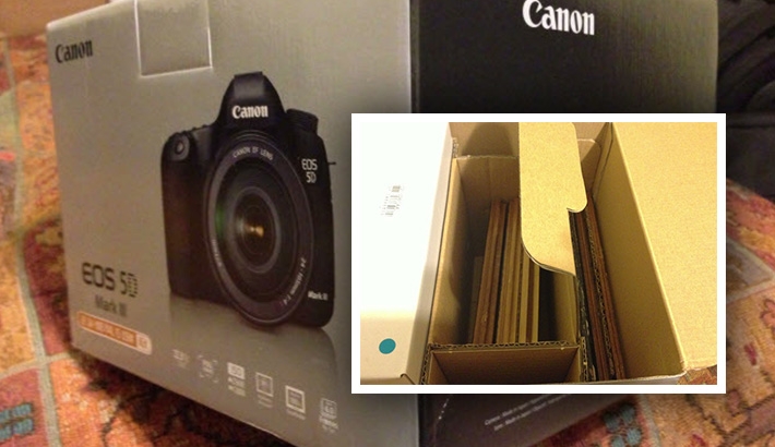 New 5D Mark III Box Arrives Full of Laminate Flooring, No Camera