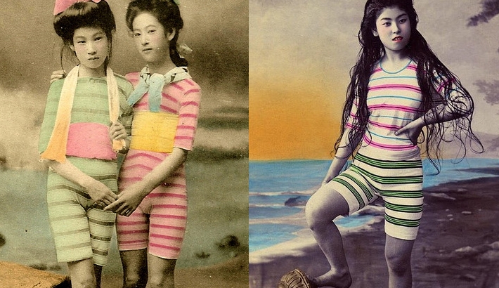 Rare Vintage Swimsuit Photos Of Geisha