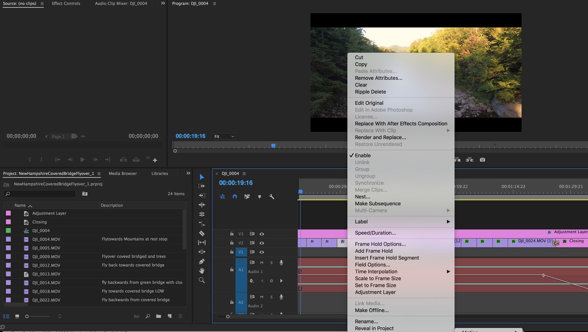 adobe premiere has video speed up