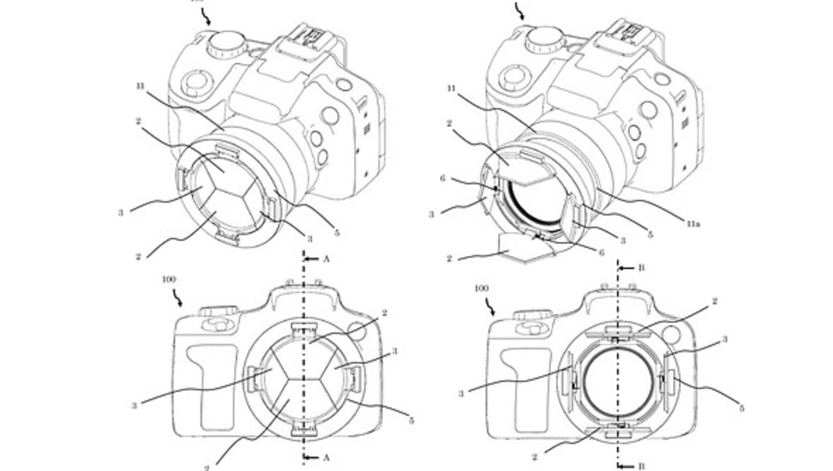 Canon Files Patent for Barndoor-Style Lens Cap Mechanism That Is Permanently Attached