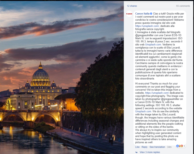 Court Injunction Insists Canon Italia Must Remove Elia Locardi's Image