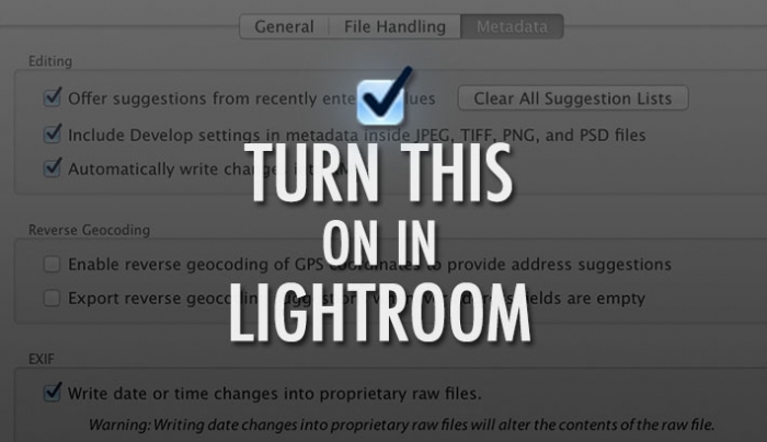 the most important setting in lightroom is set to off by default xmp format