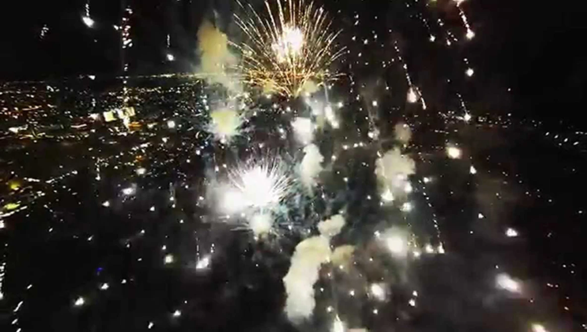 Watch Fireworks filmed with a drone on YouTube.