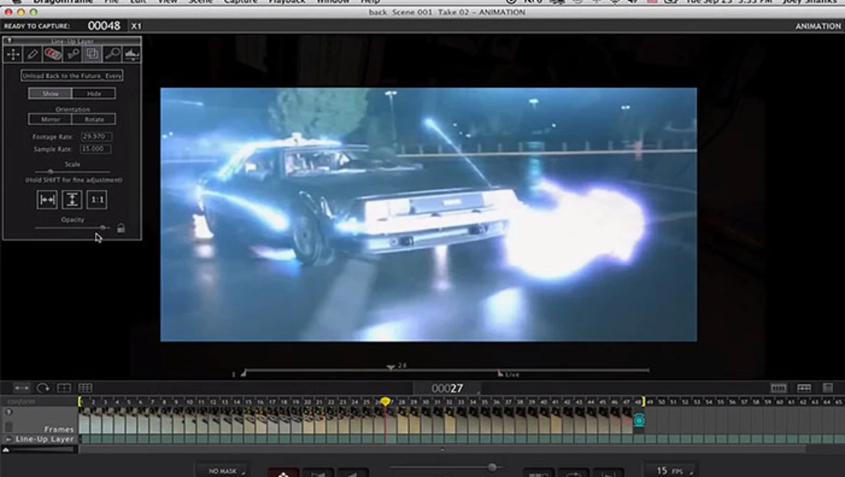 Watch Create In-Camera VFX of the Delorean Time Machine Effect on YouTube.