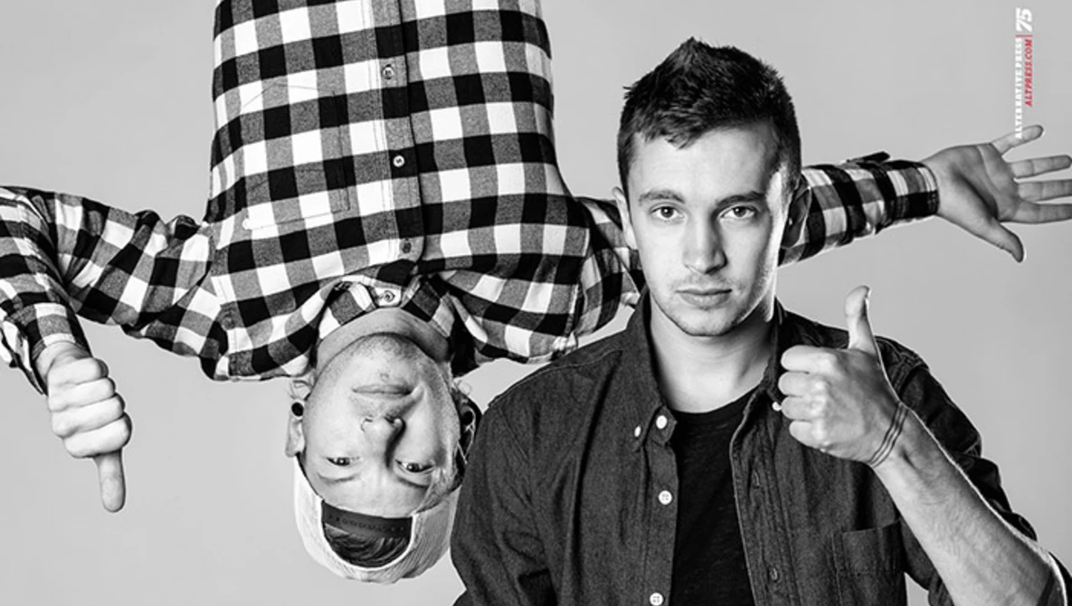 Watch Behind the scenes of Twenty One Pilots’ AP cover shoot on YouTube.