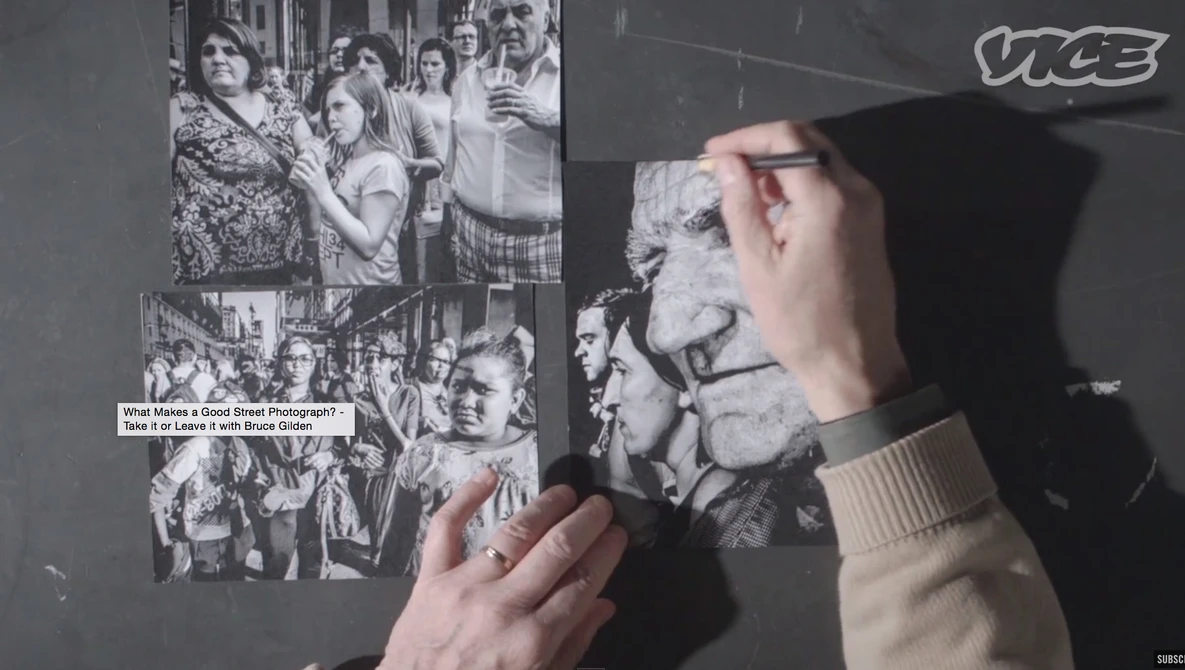 Watch What Makes a Good Street Photograph? - Take it or Leave it with Bruce Gilden on YouTube.