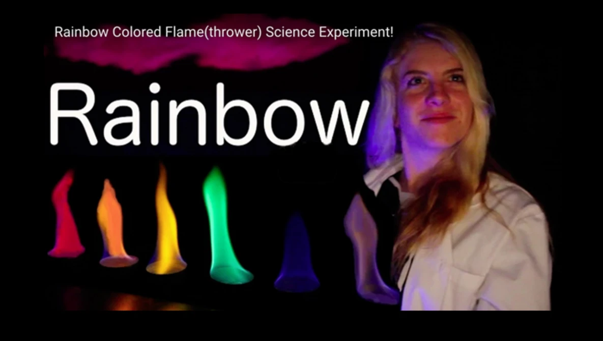 Watch Rainbow Colored Flame(thrower) Science Experiment! on YouTube.
