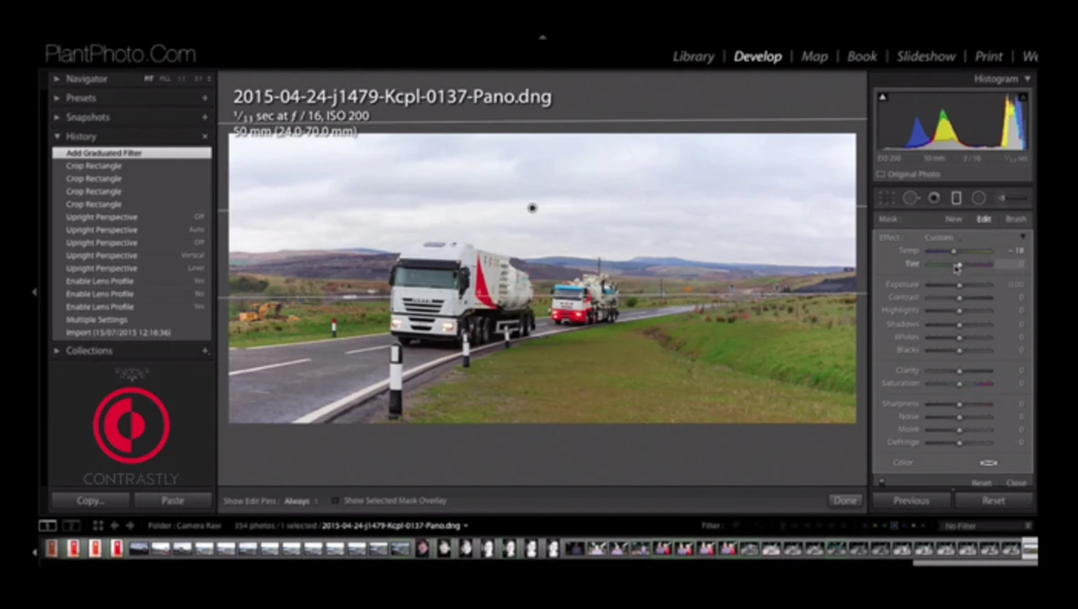 Watch Panorama Stitching Lightroom Tutorial on YouTube.