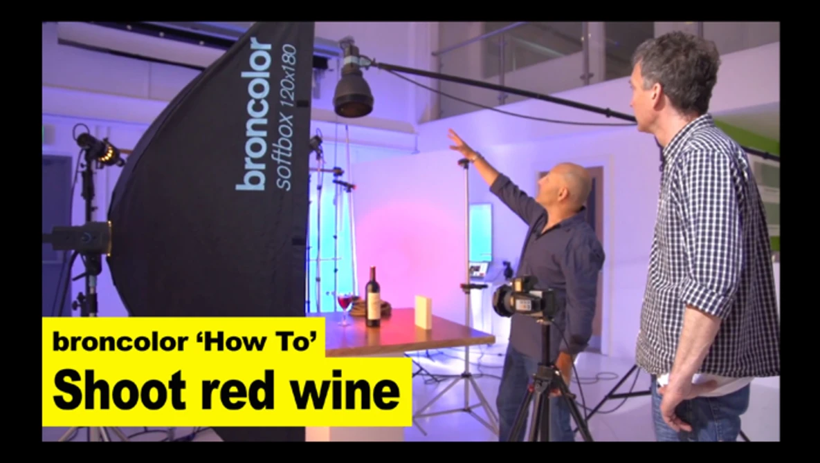 Watch Karl Taylor & Broncolor 'How To' shoot red wine on YouTube.