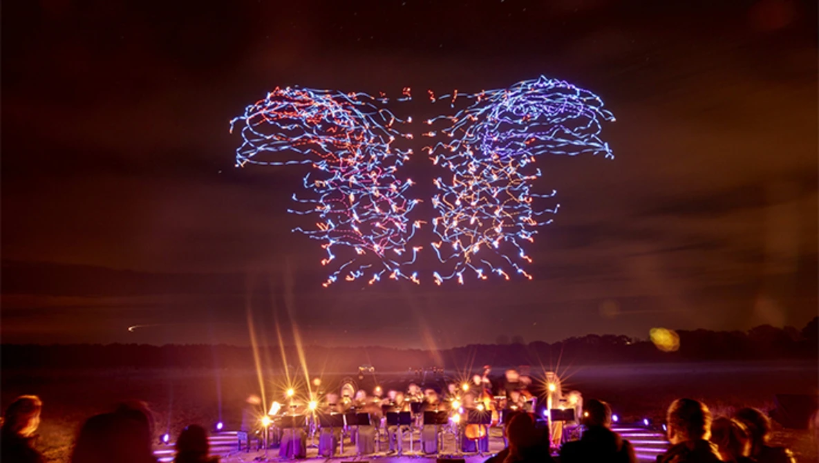 Watch Drone display sets world record for most UAVs airborne simultaneously on YouTube.