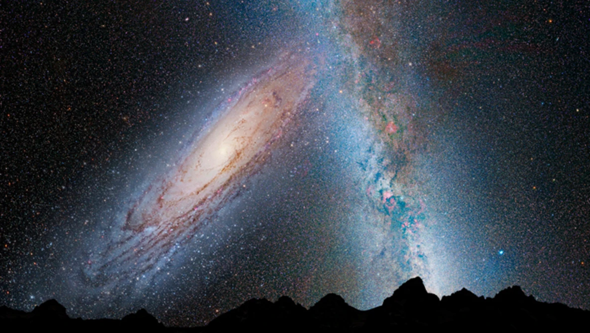 Watch Milky Way Versus Andromeda As Seen from Earth on YouTube.