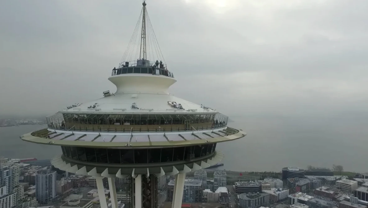 Watch Drone crashes into Seattle's Space Needle on YouTube.