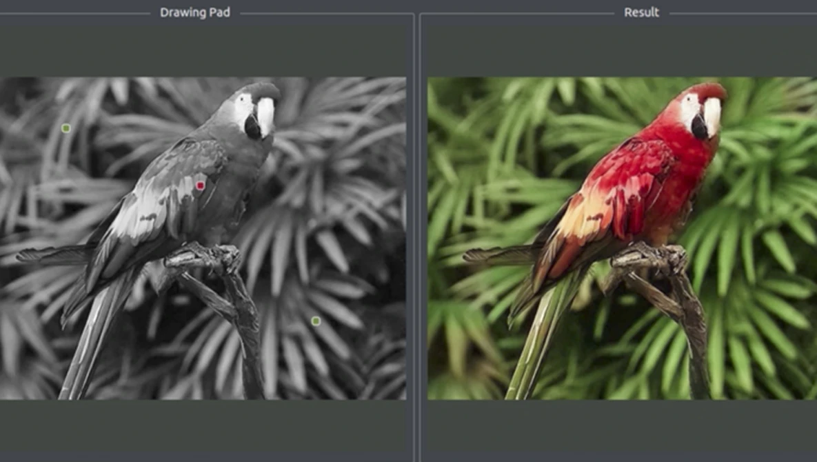 Watch Real-Time User-Guided Image Colorization with Learned Deep Priors on YouTube.