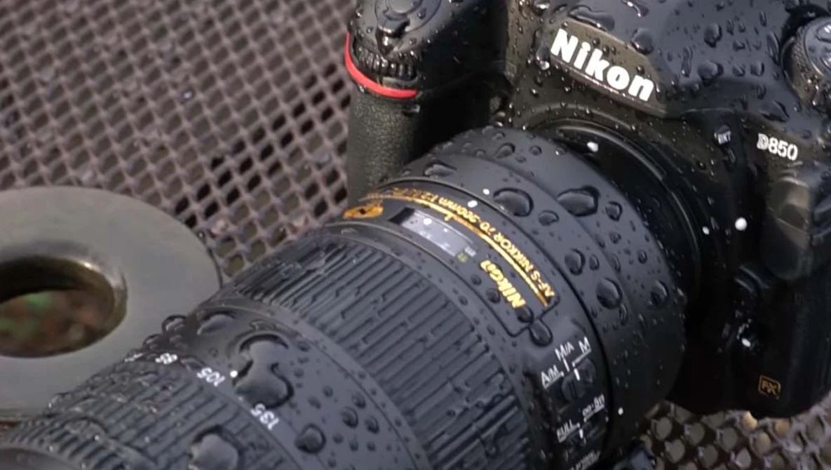 Watch Weather Sealing Test: Nikon D850 vs Sony A7R III on YouTube.