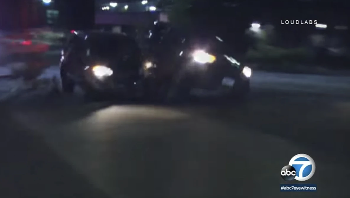 Watch Wild LA chase, crash nearly takes out cameraman | ABC7 on YouTube.