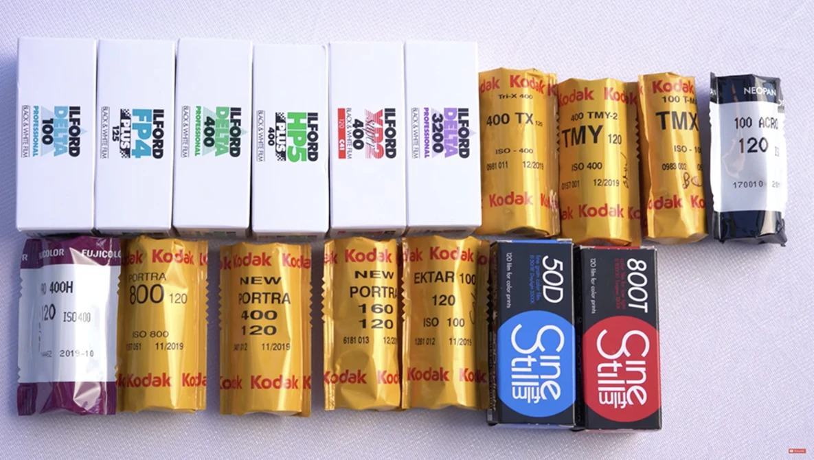 Watch 13 Color and Black and White Film Stocks Compared on YouTube.