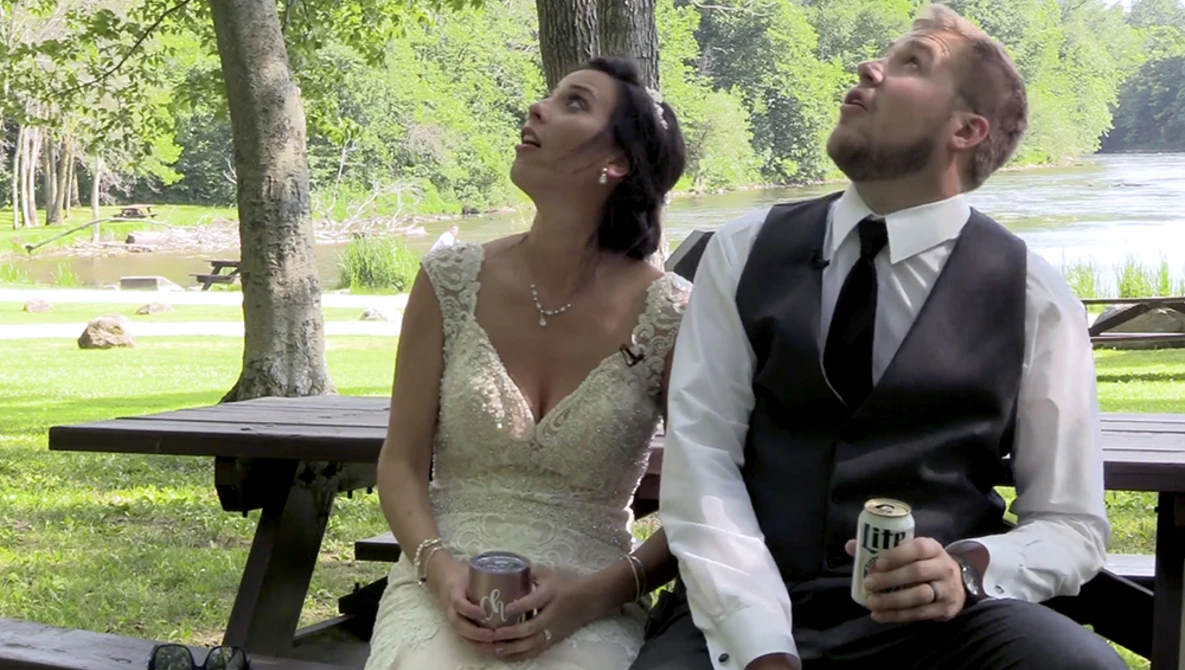 Watch Newly-wed's near death experience on YouTube.