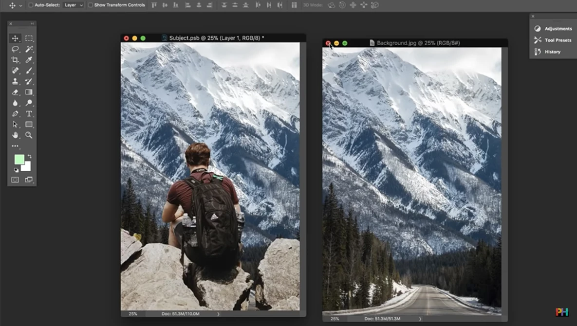 Watch How to Match Colors Automatically in Photoshop on YouTube.