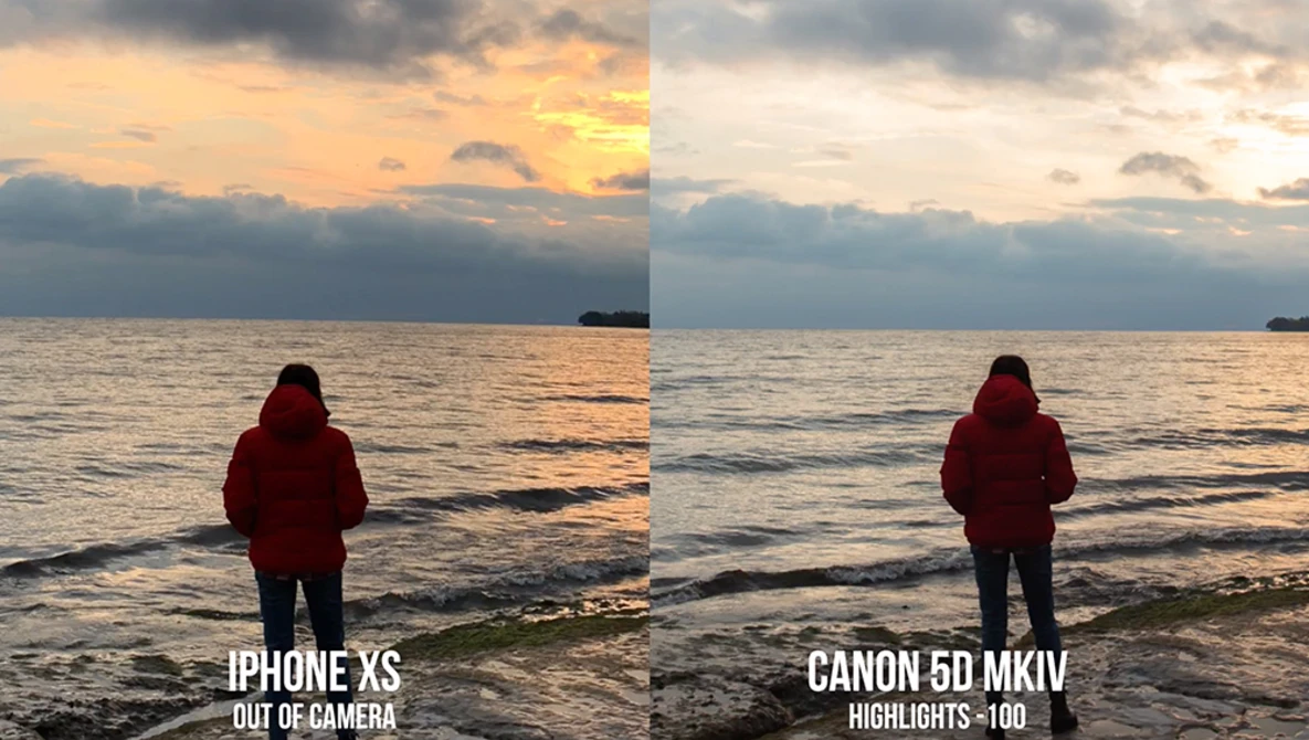 Watch When an iPhone XS Has More Dynamic Range Than a DSLR on YouTube.