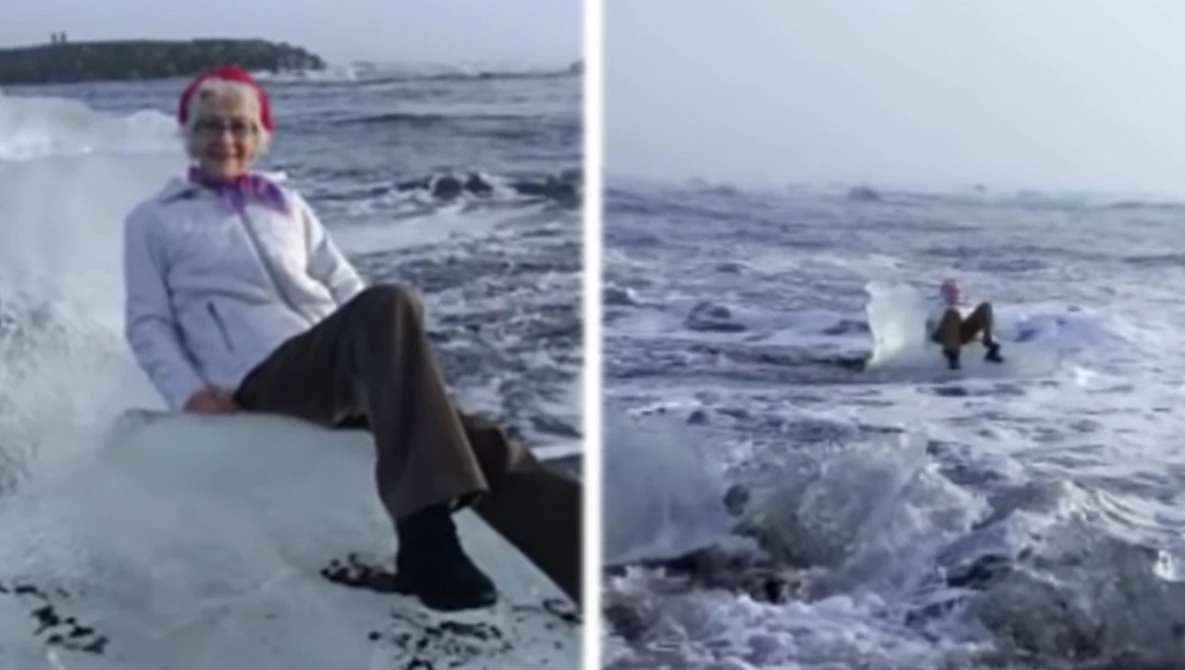 Watch Grandmother swept out to sea on a glacier | GMA on YouTube.