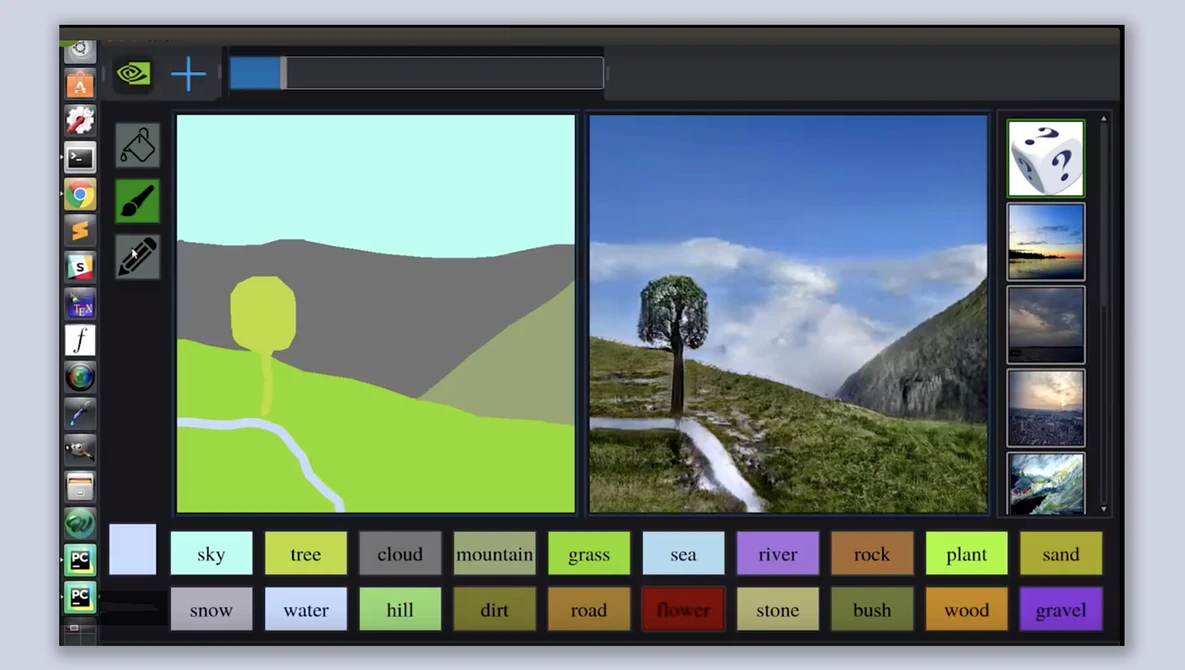 Watch GauGAN: Changing Sketches into Photorealistic Masterpieces on YouTube.