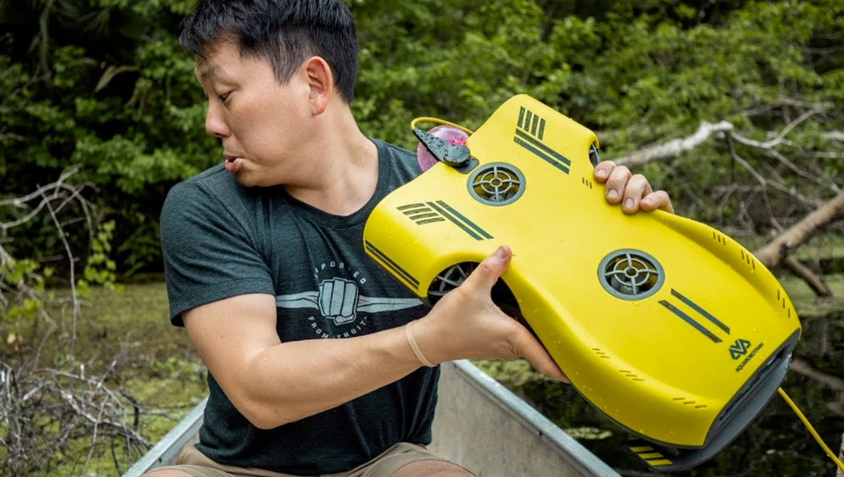 Watch 4K Submarine Camera Drone in a Swamp on YouTube.