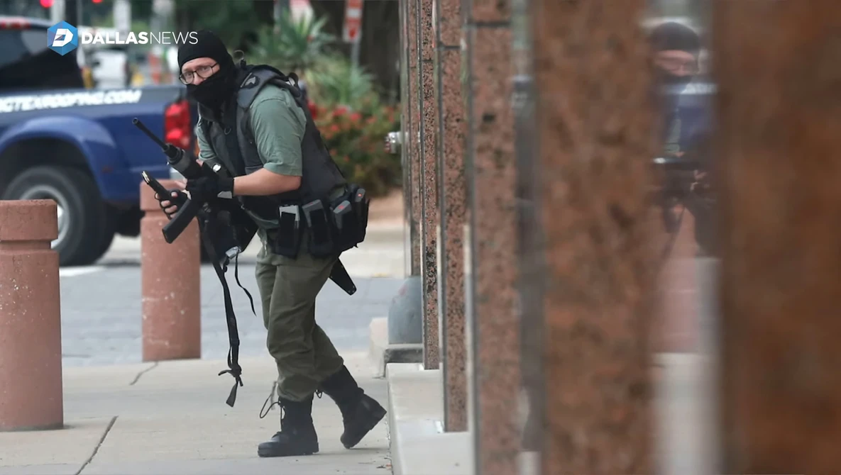 Watch Photographer Tom Fox on encounter with Dallas gunman: 'He's going to look at me around that corner' on YouTube.