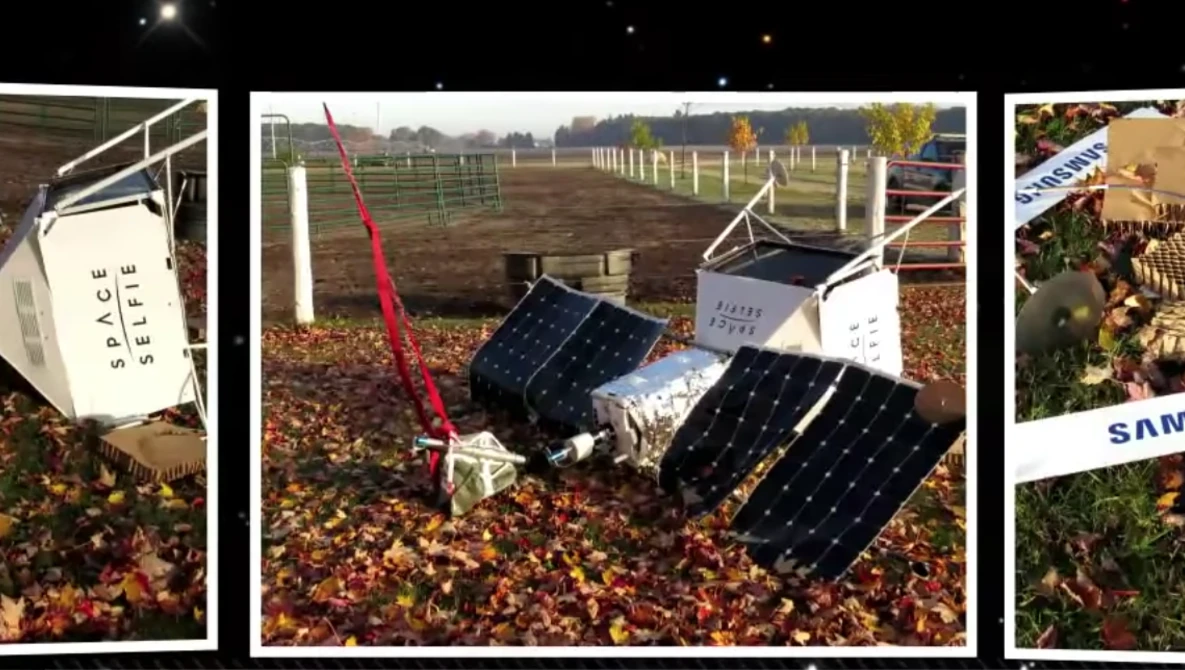 Watch Did Samsung's space selfie phone and satellite crash onto American backyard? | ABC News on YouTube.