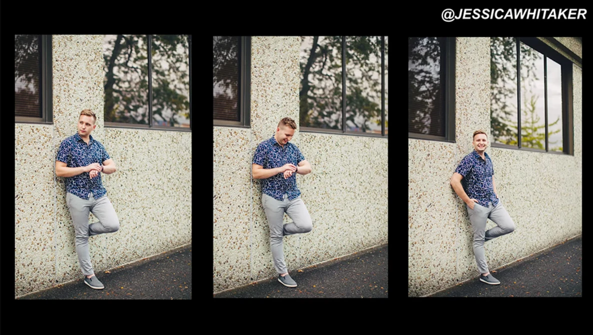Watch 20 Pose Ideas for Men Who Aren't Models on YouTube.