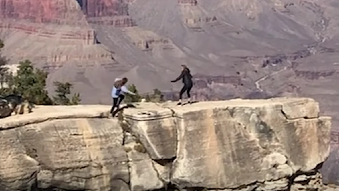 Watch Woman Almost Falls Down Grand Canyon on YouTube.