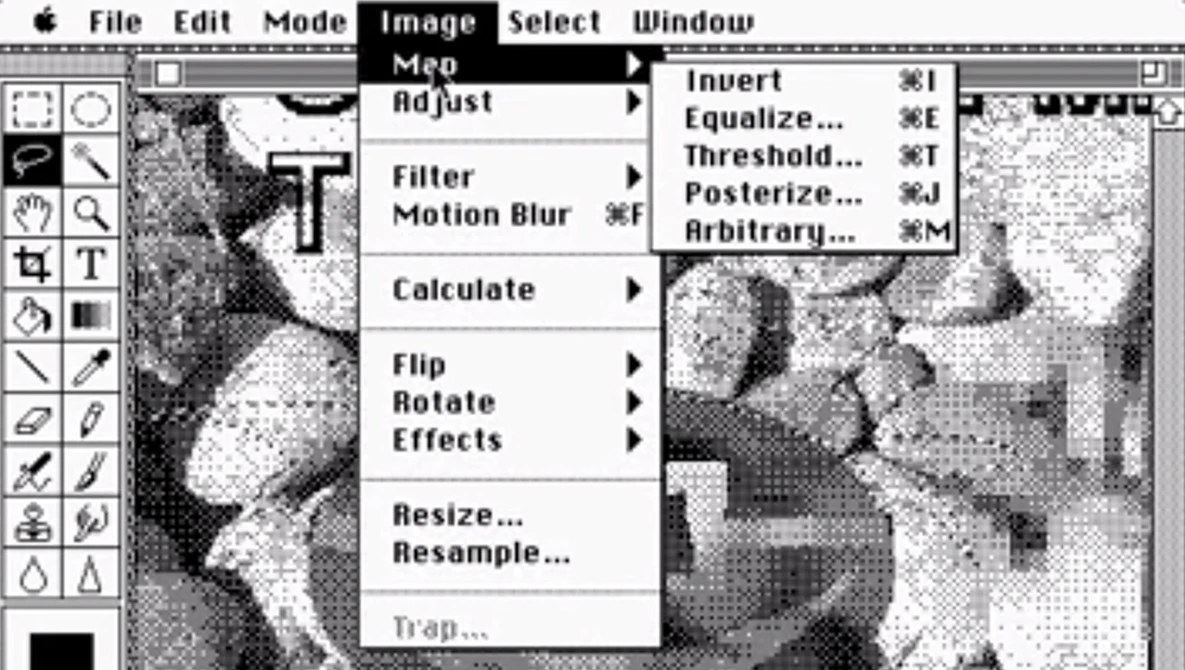 Watch Photoshop version 1 on YouTube.