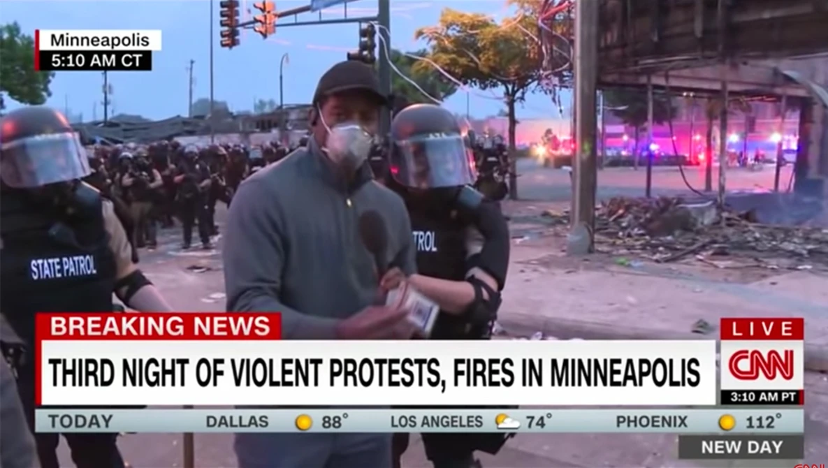 Watch Police arrest CNN correspondent Omar Jimenez and crew on live television on YouTube.