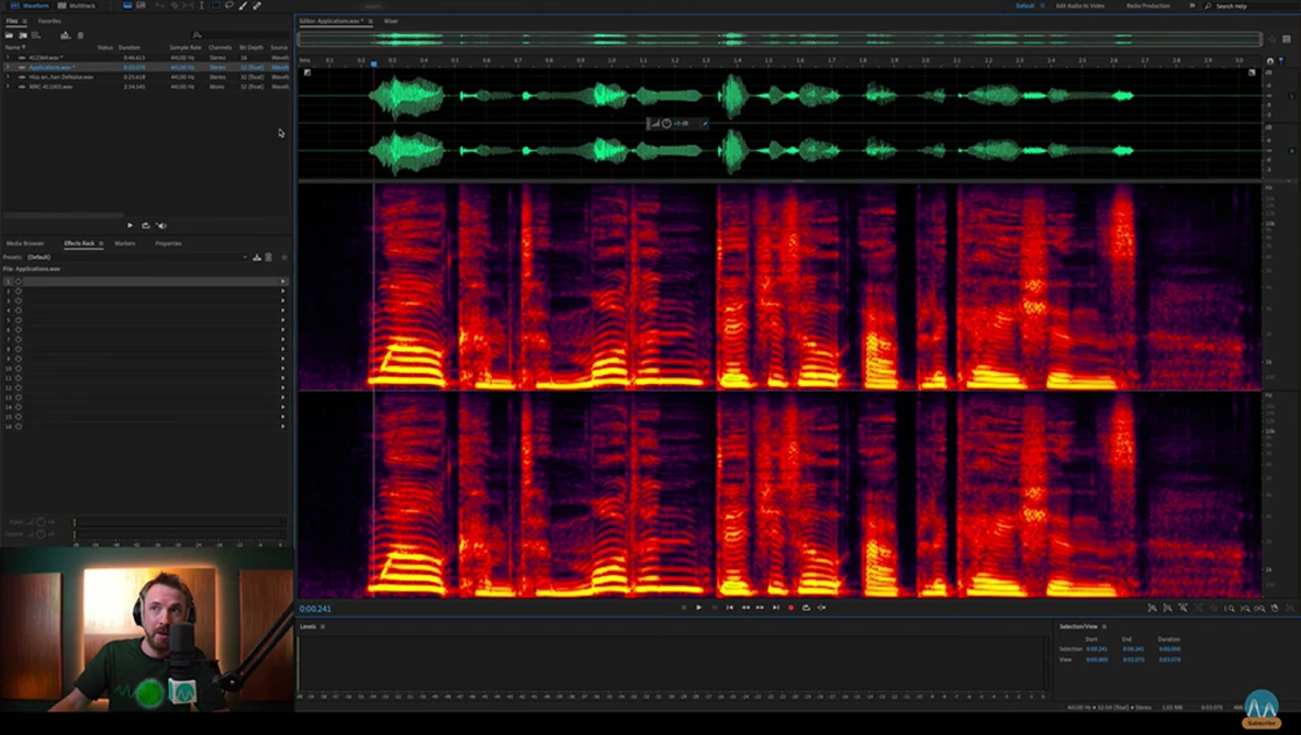 Watch When and How to Use Spectral Frequency Display - Adobe Audition Tutorial on YouTube.