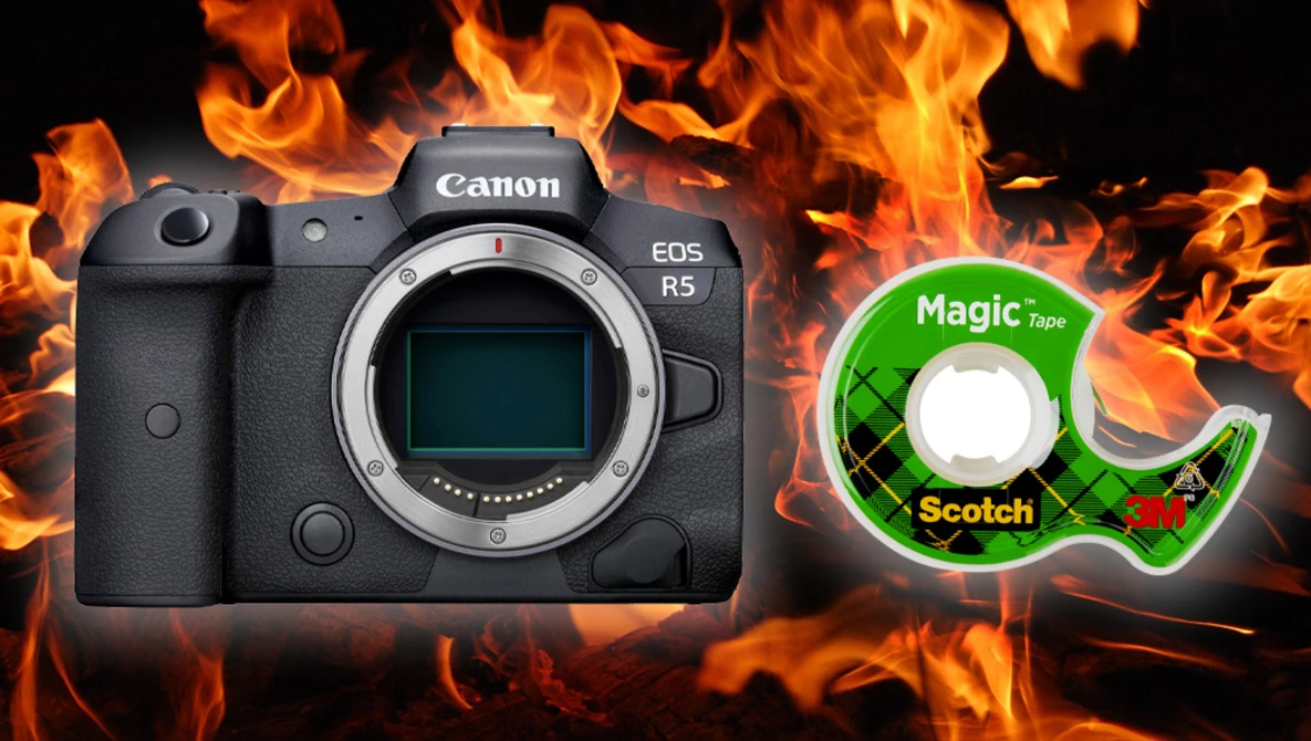 Watch CANON R5 OVERHEATING FIXED 😳 With SCOTCH TAPE!! Crazy !! But TRUE!! WATCH THIS!! on YouTube.