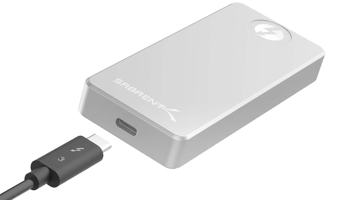 Illustration of a portable power bank connected to a USB-C charging cable.