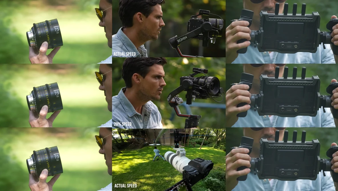 Comparison grid showing lens and camera handling techniques for videography and filmmaking.