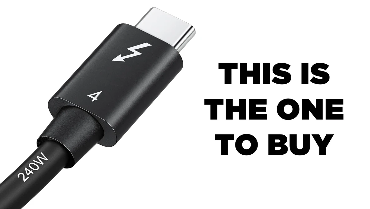 Illustration of a USB-C charging cable with 240W power specification and lightning bolt icon.