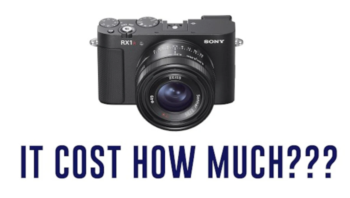 Sony RX1 compact camera with prime lens displayed against white background.