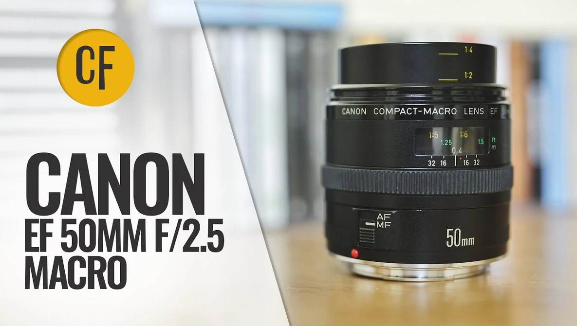 Watch Canon EF 50mm f/2.5 Compact Macro lens review on YouTube.