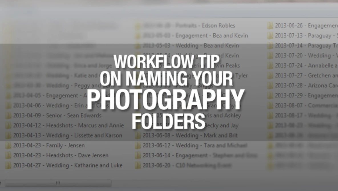 Watch How to name your files for the best photography workflow on YouTube.