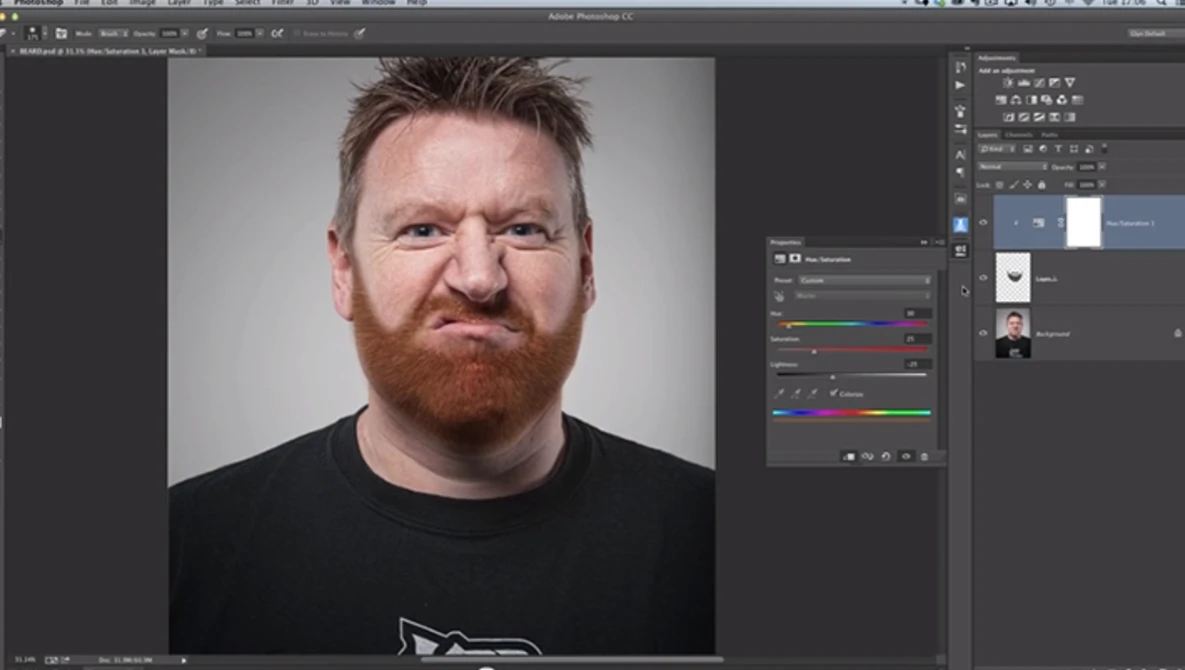 Watch PHOTOSHOP TUTORIAL: Enhancing Eyes and Making Beards #14 on YouTube.