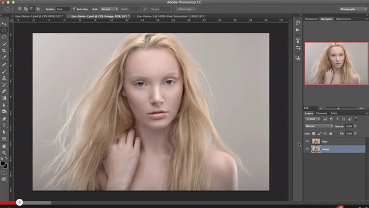 Watch How to Sharpen Eyes in Photoshop - Retouching Eyes (Part 1) on YouTube.