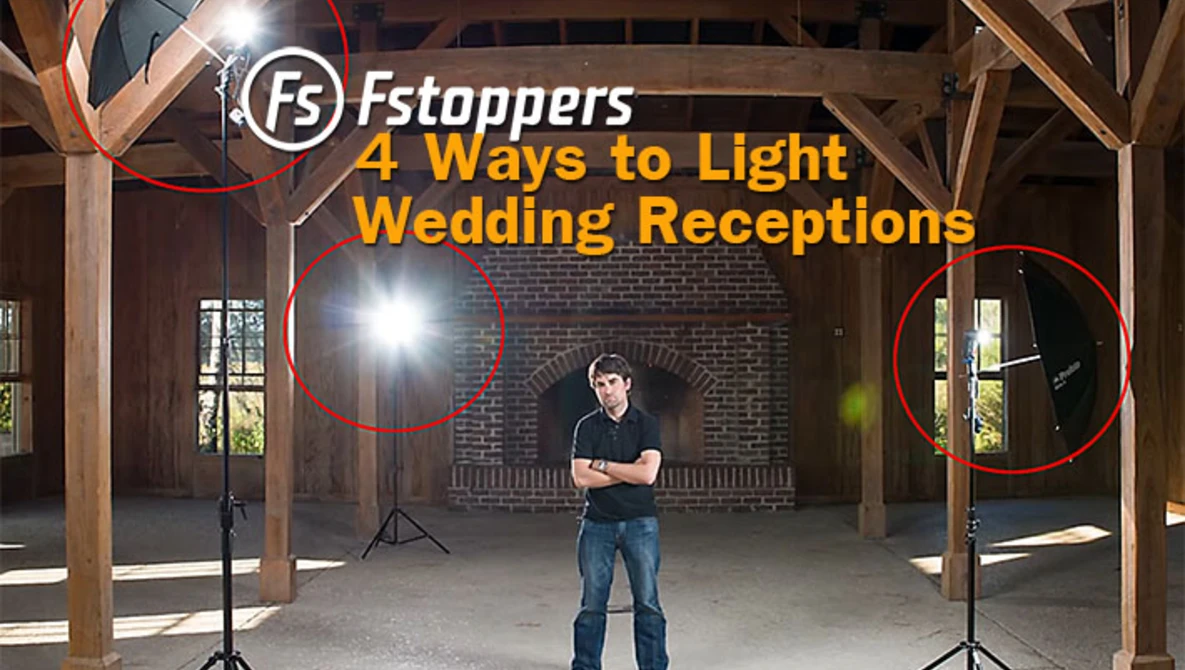 Watch Fstoppers Tutorial:  How To Light Wedding Reception Venues for Wedding Photography on YouTube.