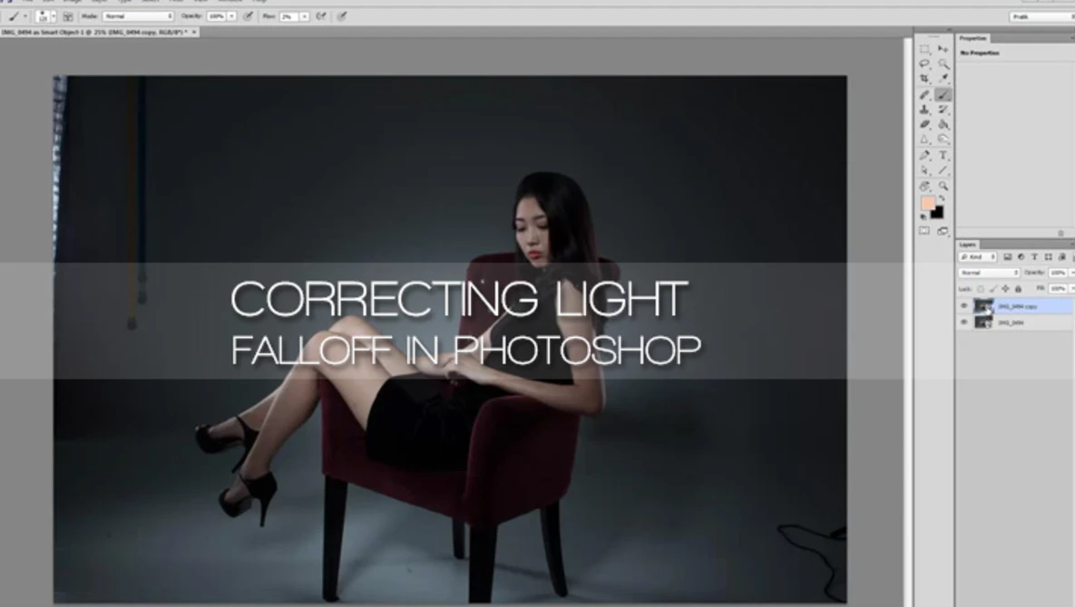 Watch Tutorial: How To Correct Lighting Falloff In Photoshop on YouTube.