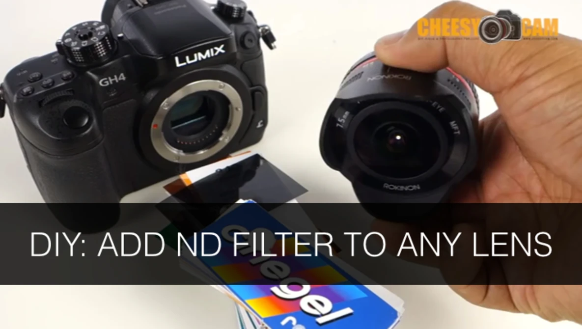 Watch Hack Tip: Adding ND Filter Gel on Rokinon Fisheye Lens to Block Light on YouTube.