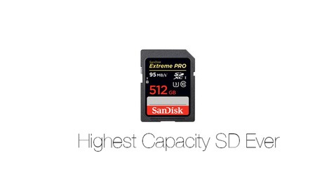 SanDisk Debuts the 512GB SD Card, the Biggest Ever Available, and Upgraded CF Cards