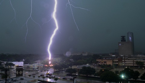 Insane Close Up Photo of Lightning Strike in Texas