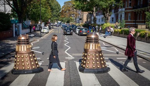 The Cast of ‘Doctor Who’ Recreate the Beatles' ‘Abbey Road’ Album Cover